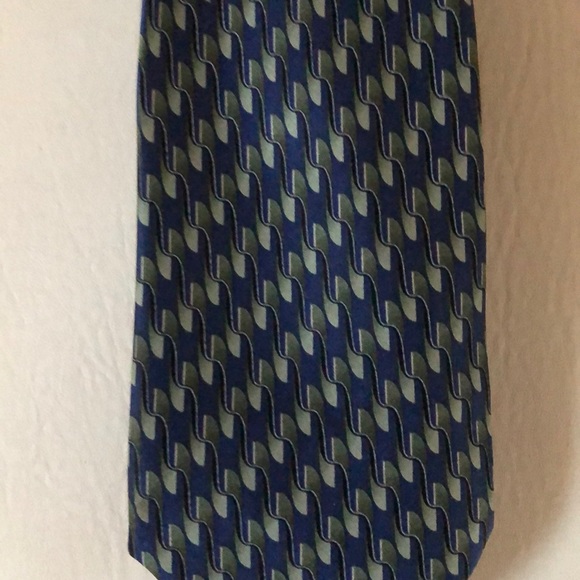 100% silk tie - Mark Jason blue and green - Picture 2 of 5